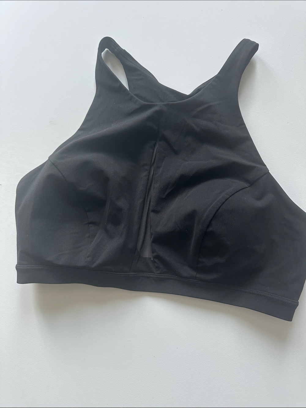 L—lululemon athletica Black Sports Bra with Center Mesh Insert